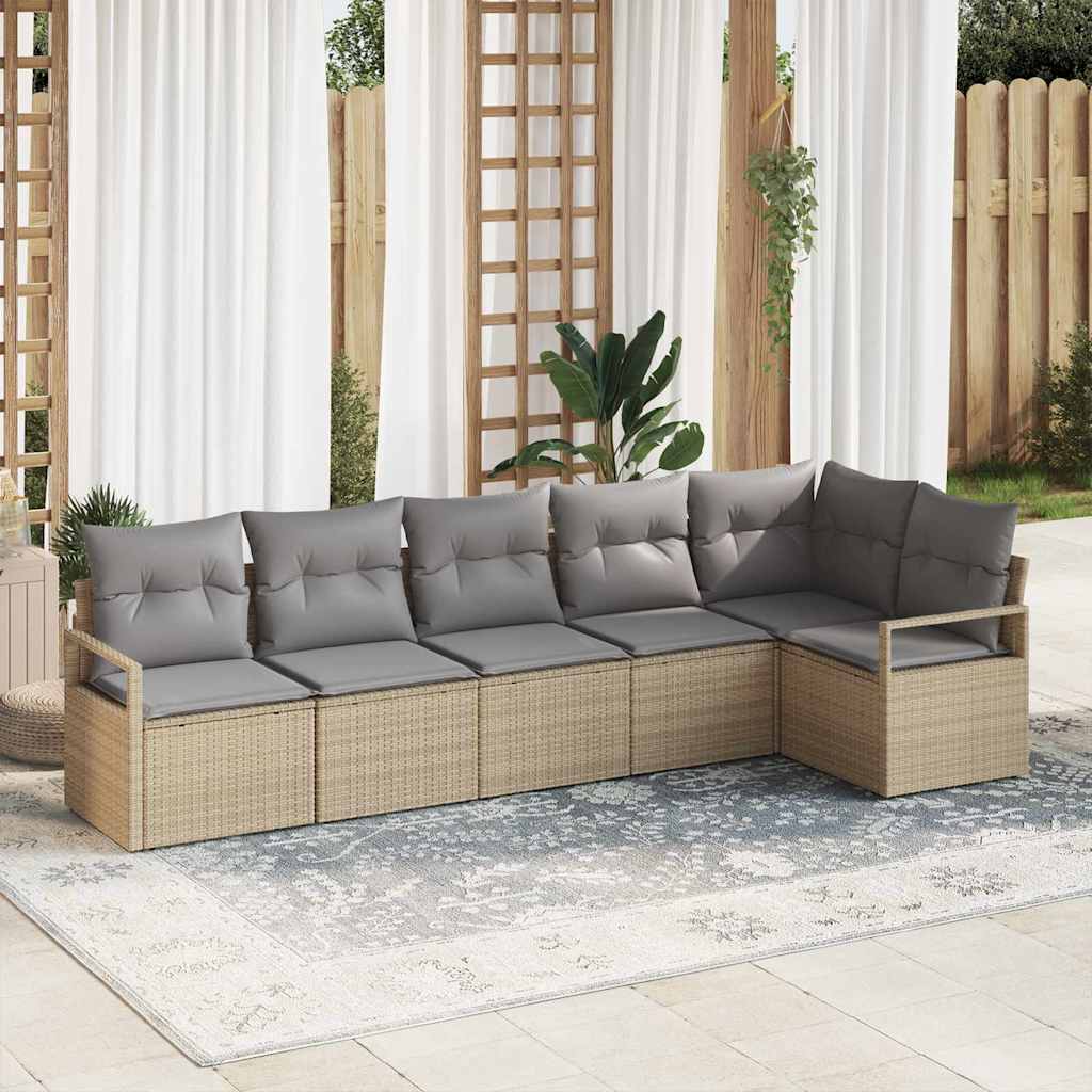 Tuinbankenset Met Kussen 6 Pcs Poly Rattan
