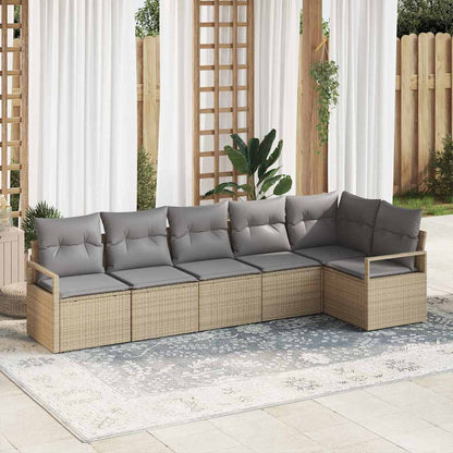 Tuinbankenset Met Kussen 6 Pcs Poly Rattan