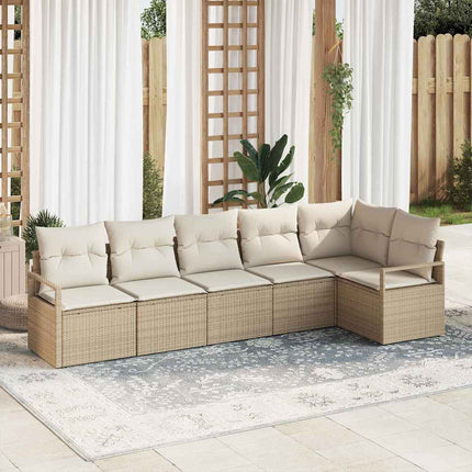 Tuinbankenset Met Kussen Met Opslag 6 Pcs Poly Rattan