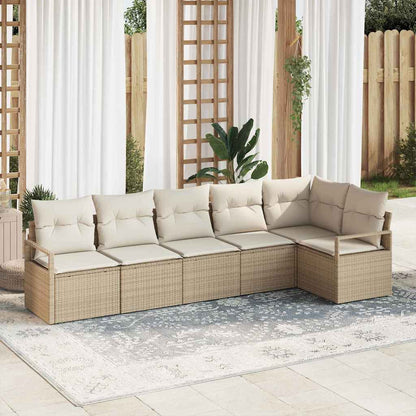 Tuinbankenset Met Kussen 6 Pcs Poly Rattan