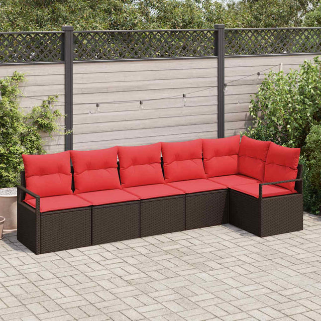 Tuinbankenset Met Kussen 7 Pcs Poly Rattan