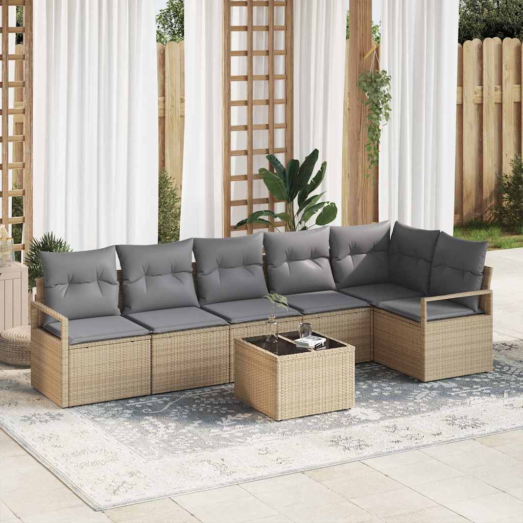 Tuinbankenset Met Kussen 6 Pcs Poly Rattan