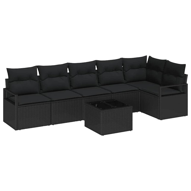 Tuinbankenset Met Kussen Met Opslag 7 Pcs Poly Rattan