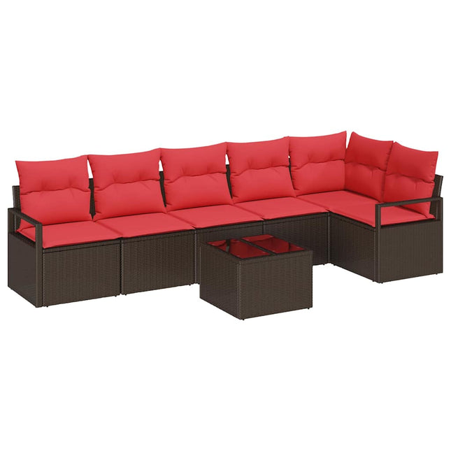Tuinbankenset Met Kussen 7 Pcs Poly Rattan
