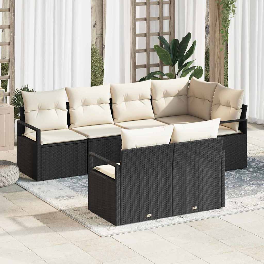 Tuinbankenset Met Kussen 7 Pcs Poly Rattan
