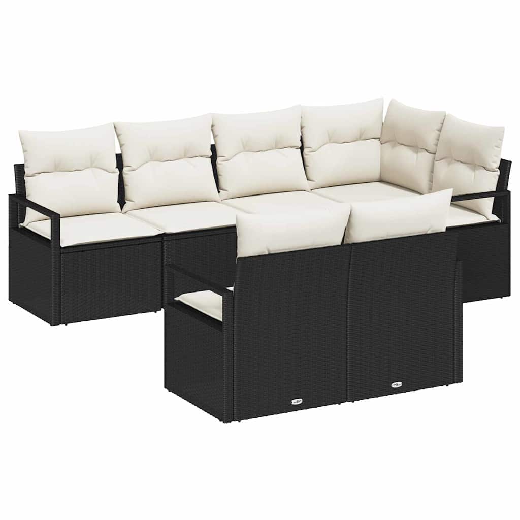 Tuinbankenset Met Kussen 7 Pcs Poly Rattan