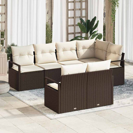 Tuinbankenset Met Kussen Met Opslag 7 Pcs Poly Rattan