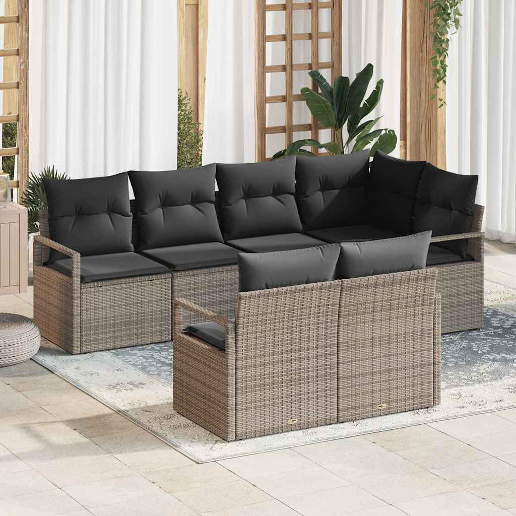 Tuinbankenset Met Kussen 7 Pcs Poly Rattan