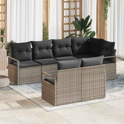 Tuinbankenset Met Kussen 7 Pcs Poly Rattan