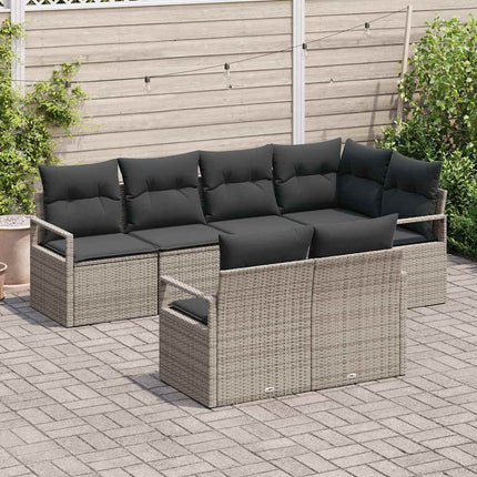 Tuinbankenset Met Kussen Met Opslag 7 Pcs Poly Rattan