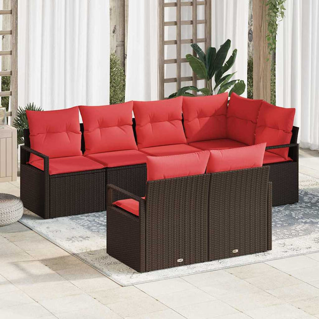 Tuinbankenset Met Kussen 7 Pcs Poly Rattan