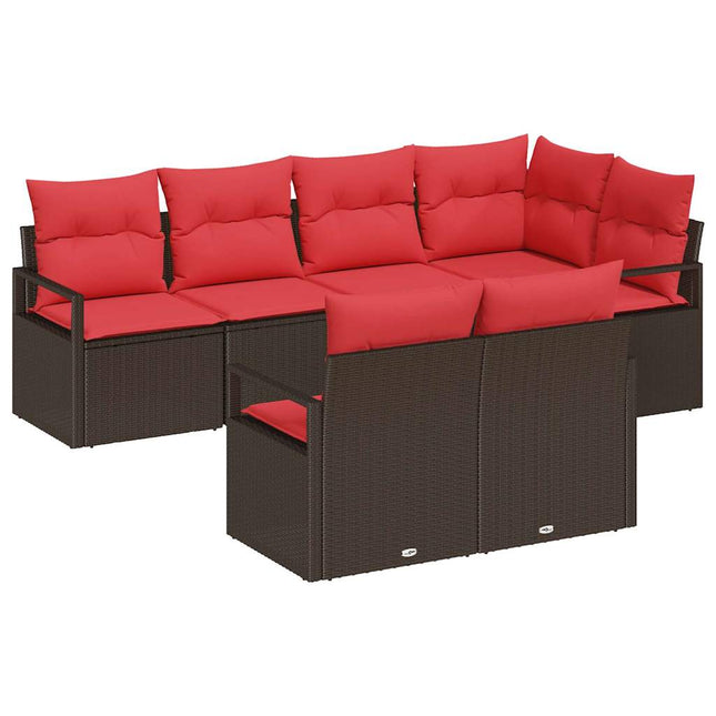 Tuinbankenset Met Kussen 7 Pcs Poly Rattan
