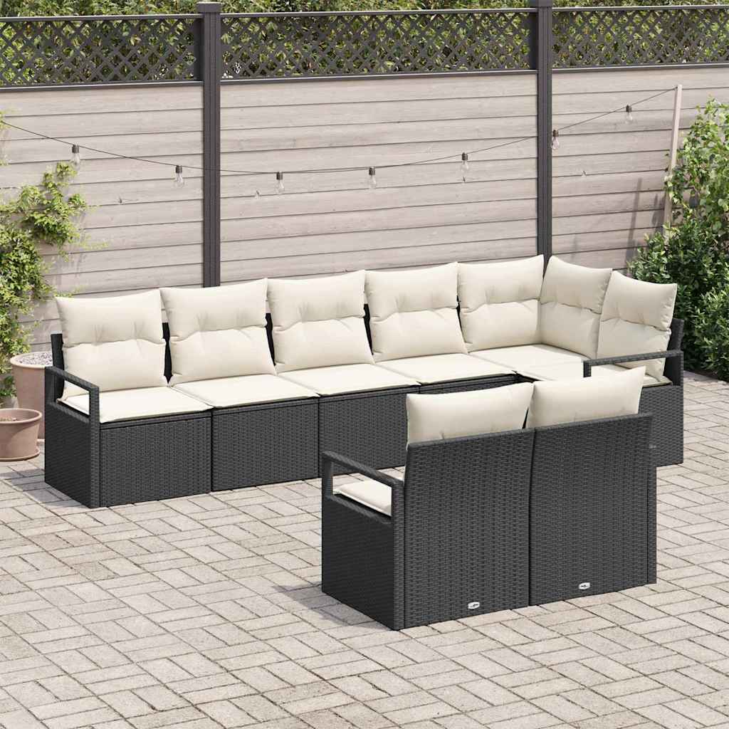 Tuinbankenset Met Kussen 8 Pcs Poly Rattan
