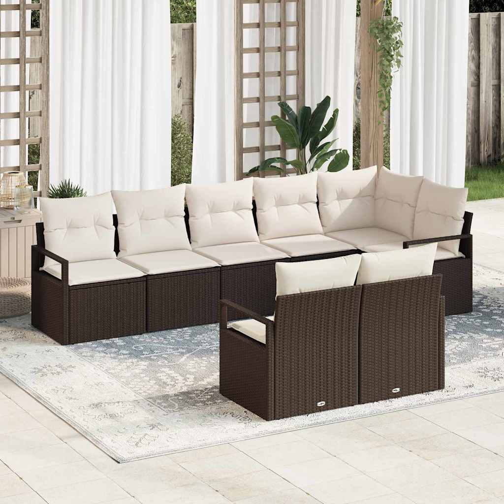 Tuinbankenset Met Kussen 8 Pcs Poly Rattan