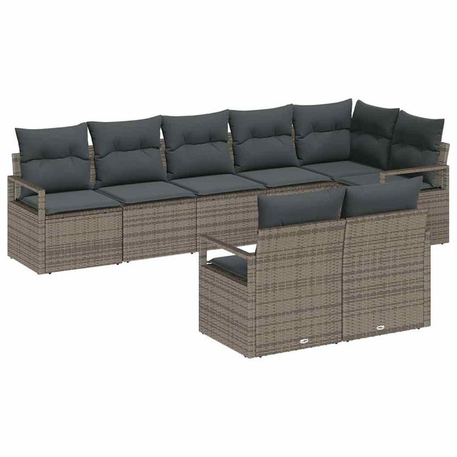 Tuinbankenset Met Kussen Met Opslag 8 Pcs Poly Rattan