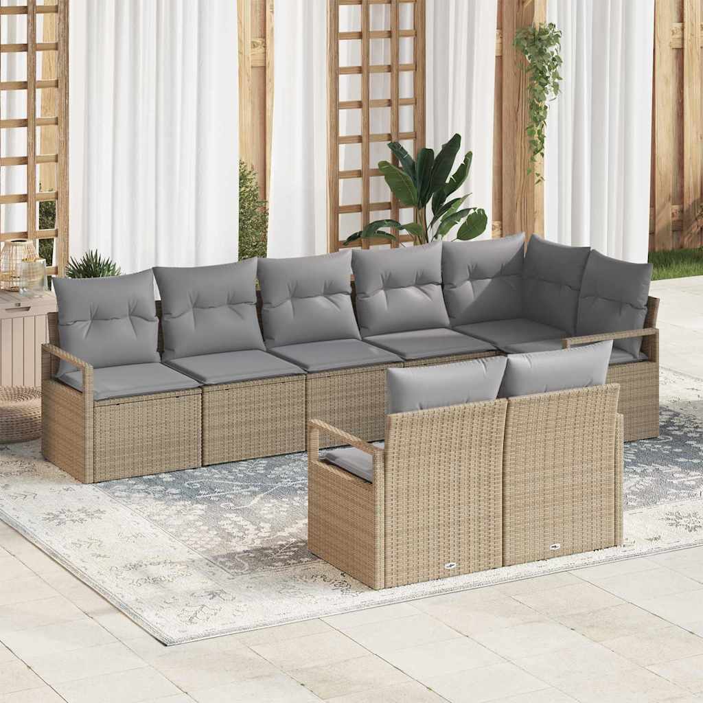 Tuinbankenset Met Kussen 8 Pcs Poly Rattan