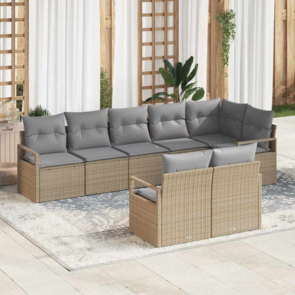 Tuinbankenset Met Kussen 8 Pcs Poly Rattan