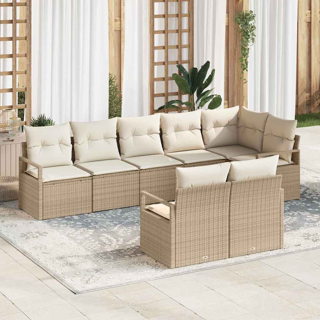Tuinbankenset Met Kussen 8 Pcs Poly Rattan