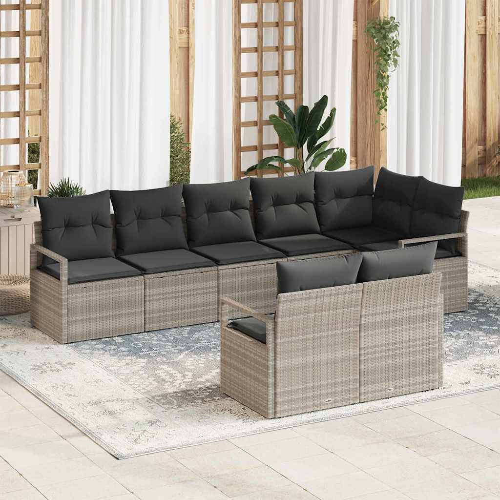 Tuinbankenset Met Kussen 8 Pcs Poly Rattan