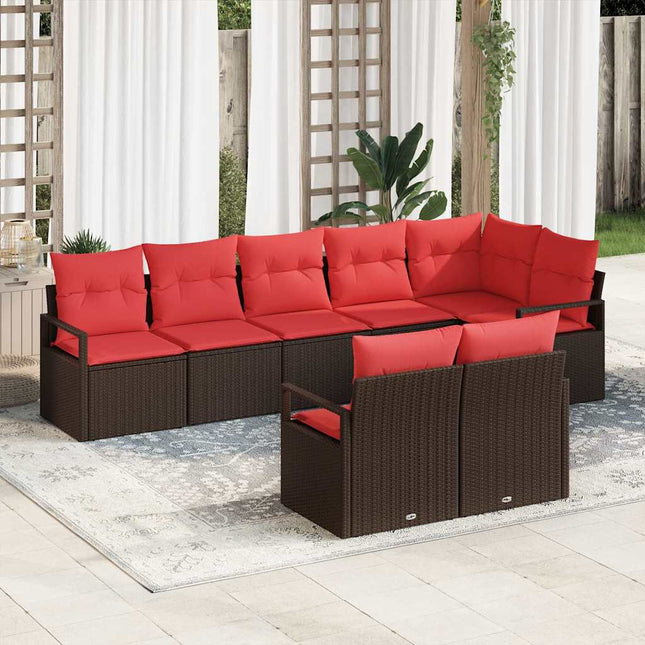 Tuinbankenset Met Kussen 8 Pcs Poly Rattan