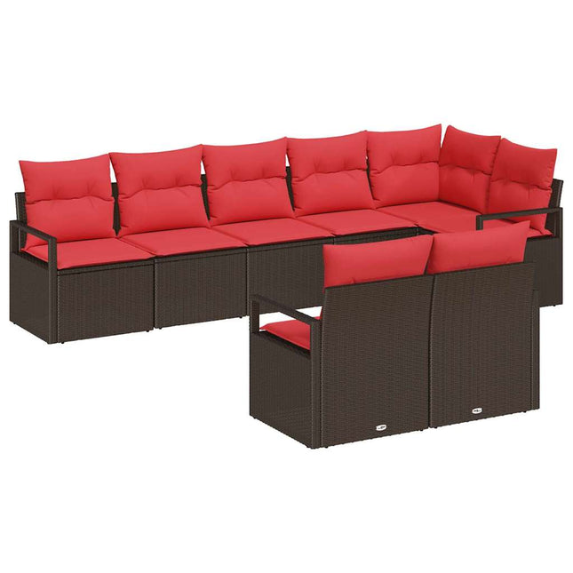 Tuinbankenset Met Kussen 8 Pcs Poly Rattan