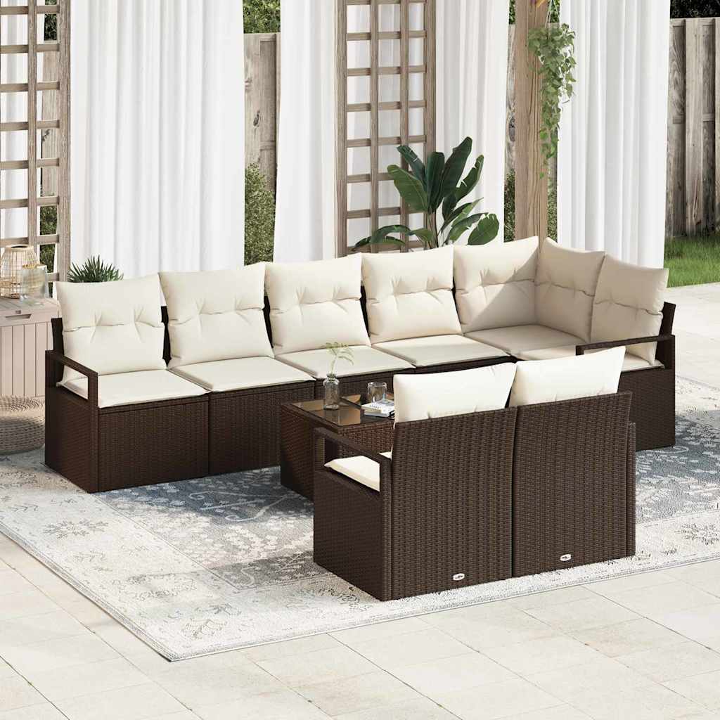 Tuinbankenset Met Kussen 8 Pcs Poly Rattan
