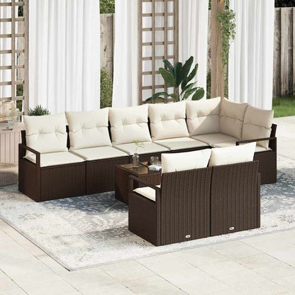 Tuinbankenset Met Kussen 8 Pcs Poly Rattan