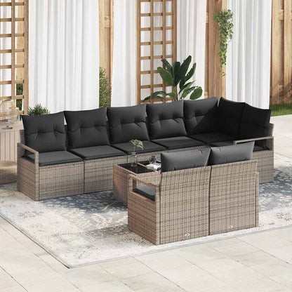 Tuinbankenset Met Kussen 8 Pcs Poly Rattan