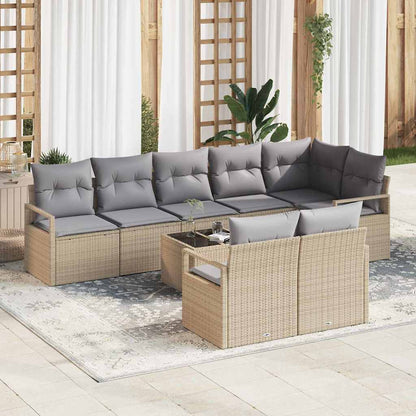 Tuinbankenset Met Kussen 8 Pcs Poly Rattan
