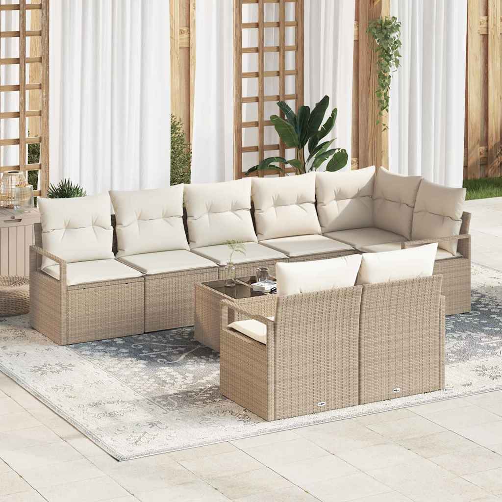 Tuinbankenset Met Kussen 8 Pcs Poly Rattan