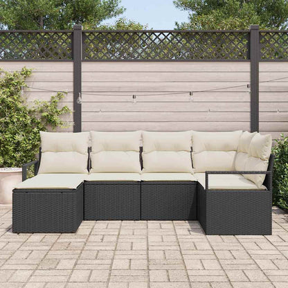 Bankstel Met Kussen Met Opslag 6 Pcs En Crème Poly Rattan