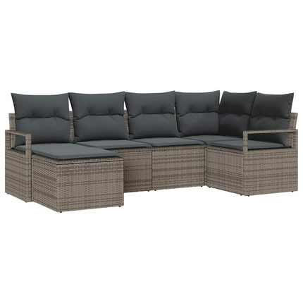 Bankstel Met Kussen Met Opslag 6 Pcs Poly Rattan