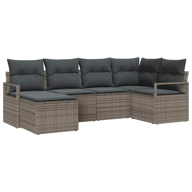 Bankstel Met Kussen Met Opslag 6 Pcs Poly Rattan