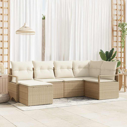 Bankstel Met Kussen Met Opslag 6 Pcs Poly Rattan