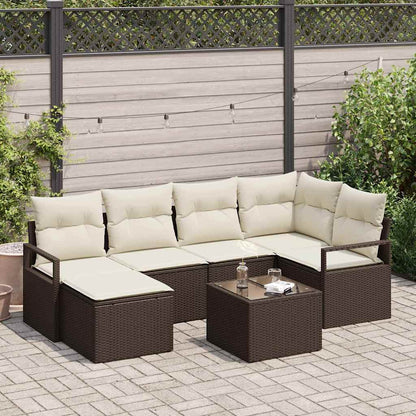 Bankstel Met Kussen Met Opslag 6 Pcs En Crème Poly Rattan
