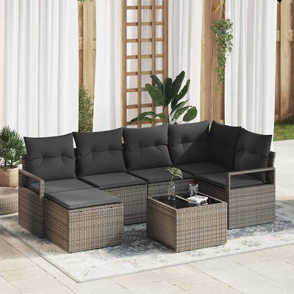 Bankstel Met Kussen Met Opslag 6 Pcs En Crème Poly Rattan