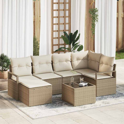 Bankstel Met Kussen Met Opslag 6 Pcs Poly Rattan