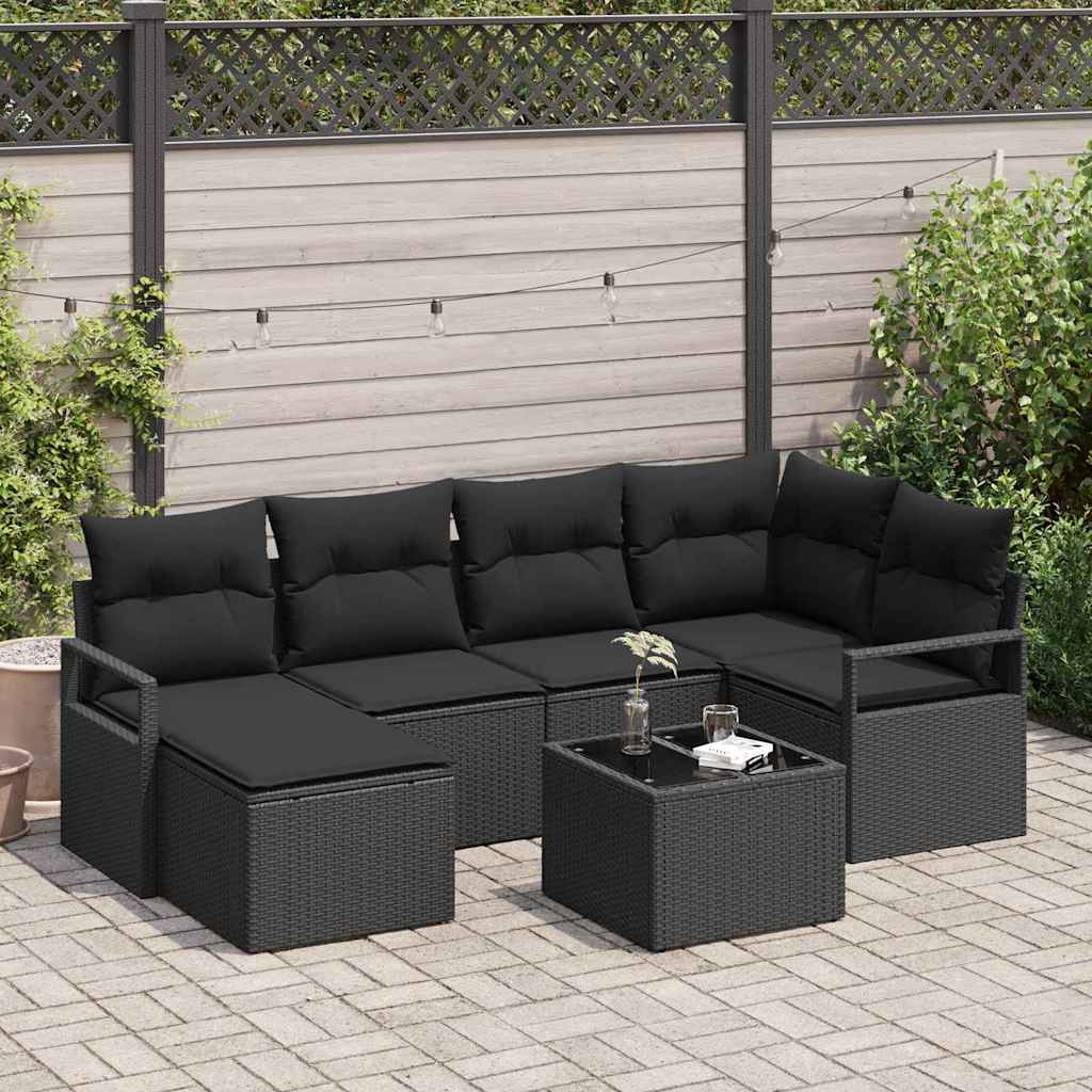 Bankstel Met Kussen Met Opslag 6 Pcs En Crème Poly Rattan