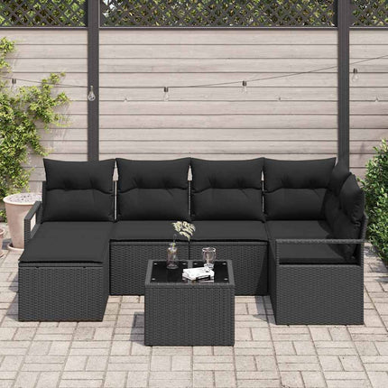 Bankstel Met Kussen Met Opslag 7 Pcs Poly Rattan
