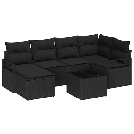 Bankstel Met Kussen Met Opslag 7 Pcs Poly Rattan
