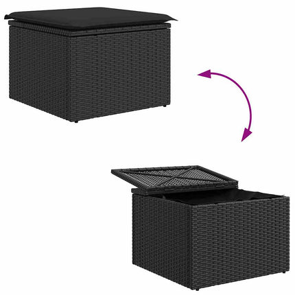 Bankstel Met Kussen Met Opslag 7 Pcs Poly Rattan