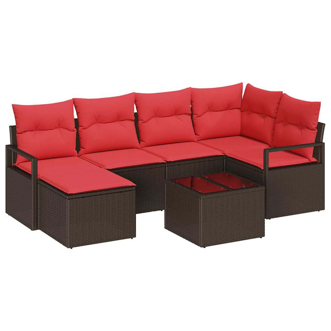 Bankstel Met Kussen Met Opslag 7 Pcs Poly Rattan