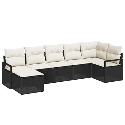 Bankstel Met Kussen Met Opslag 7 Pcs En Crème Poly Rattan