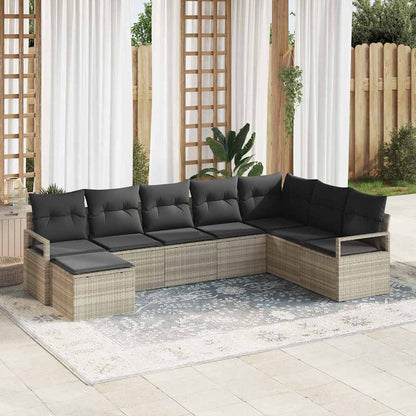 Bankstel Met Kussen Met Opslag 7 Pcs En Crème Poly Rattan