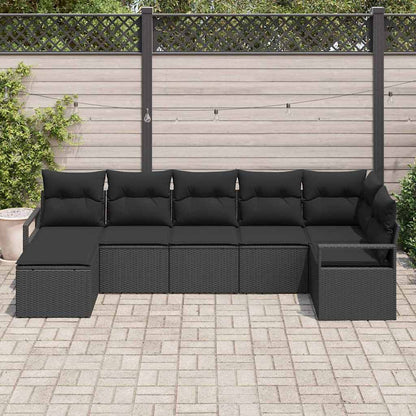Bankstel Met Kussen Met Opslag 7 Pcs En Crème Poly Rattan