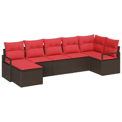 Bankstel Met Kussen Met Opslag 7 Pcs Poly Rattan