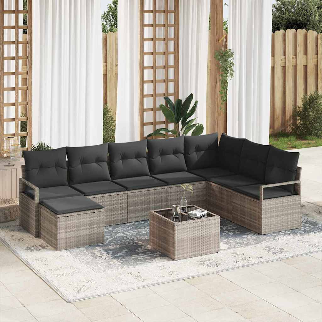 Bankstel Met Kussen Met Opslag 7 Pcs En Crème Poly Rattan