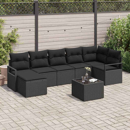 Bankstel Met Kussen Met Opslag 7 Pcs En Crème Poly Rattan