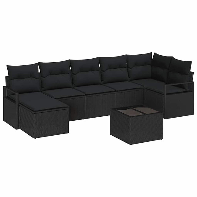 Bankstel Met Kussen Met Opslag 8 Pcs Poly Rattan