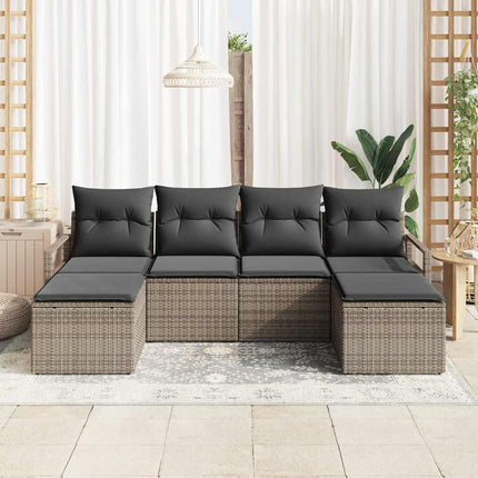 Bankstel Met Kussen Met Opslag 6 Pcs Poly Rattan